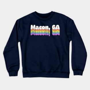 Macon, GA //\\// Retro Typography Design Crewneck Sweatshirt